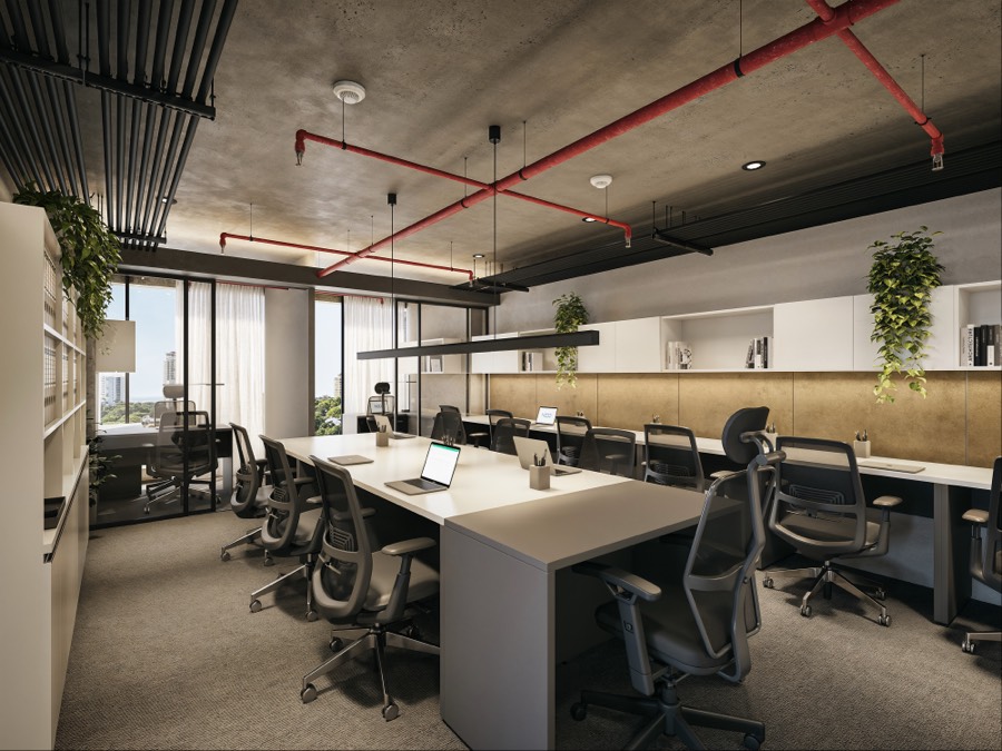 Render de la oficina Tipo E-F
