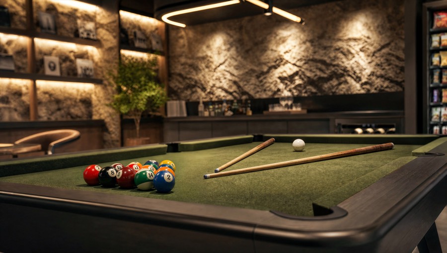 Clubhouse con mesa de pool