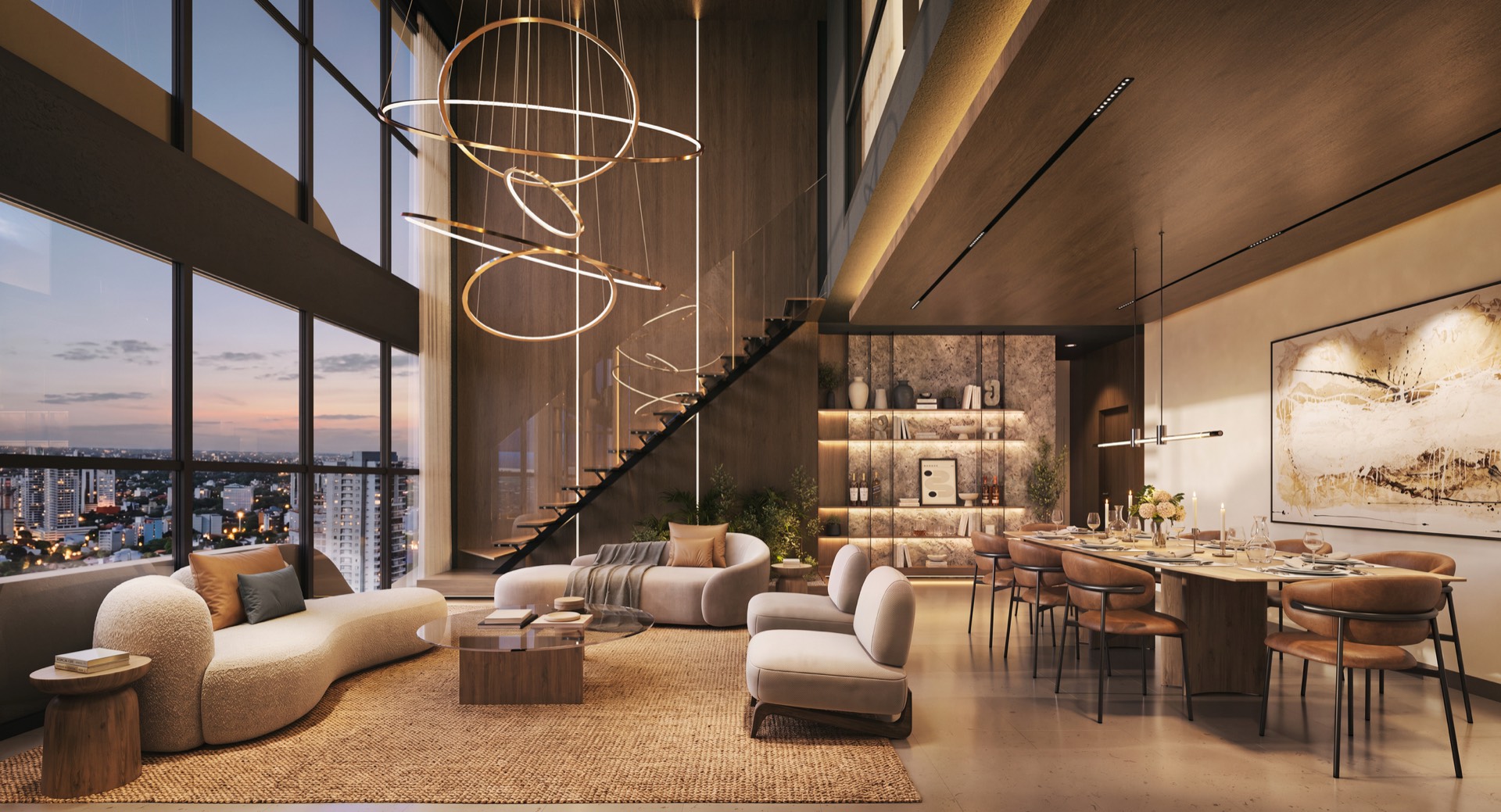 Living del penthouse dúplex